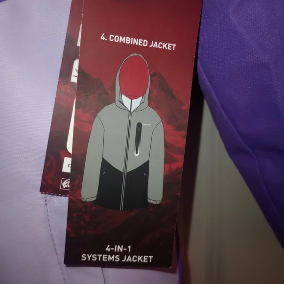 Swiss Tech Purple Kids Double Puffer Jacket NWT - Picture 4 of 7